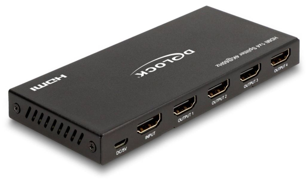 Delock HDMI Splitter 1 x HDMI in zu 4 x HDMI out 4K 60 Hz Produktbild 