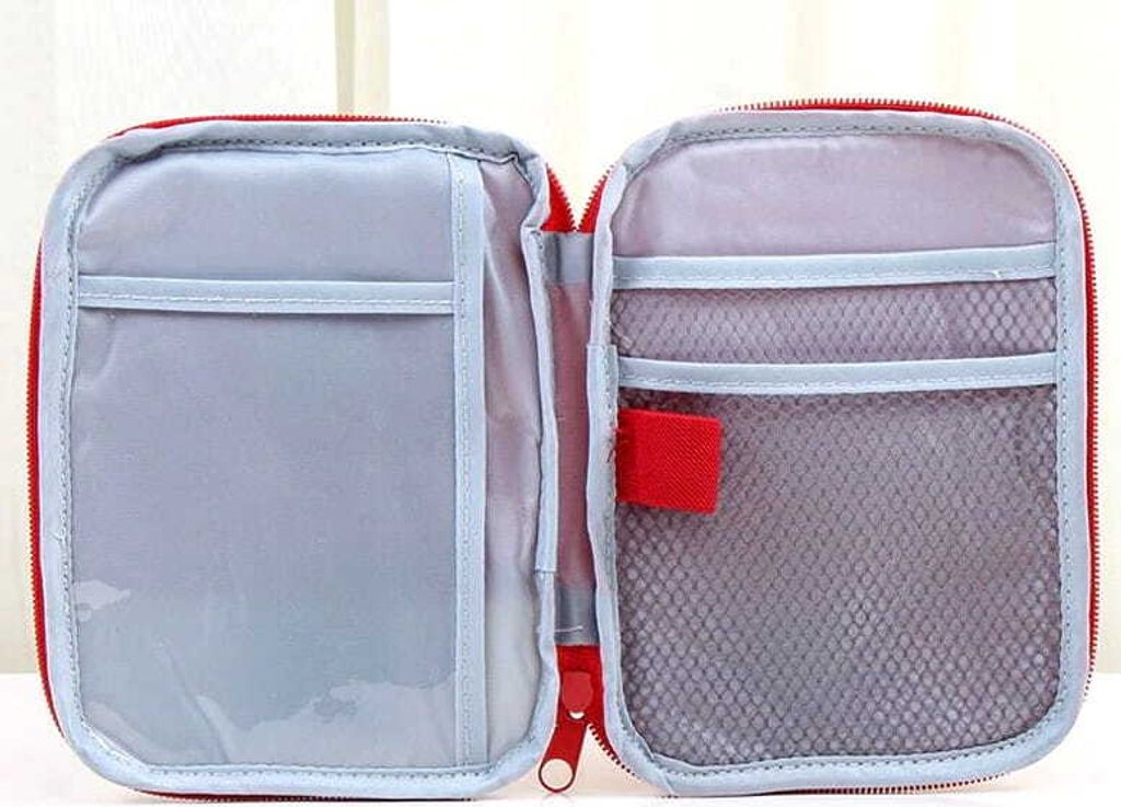 Organizér lékárničky červený, uzavíratelný na zip, 4 Obrázek produktu 