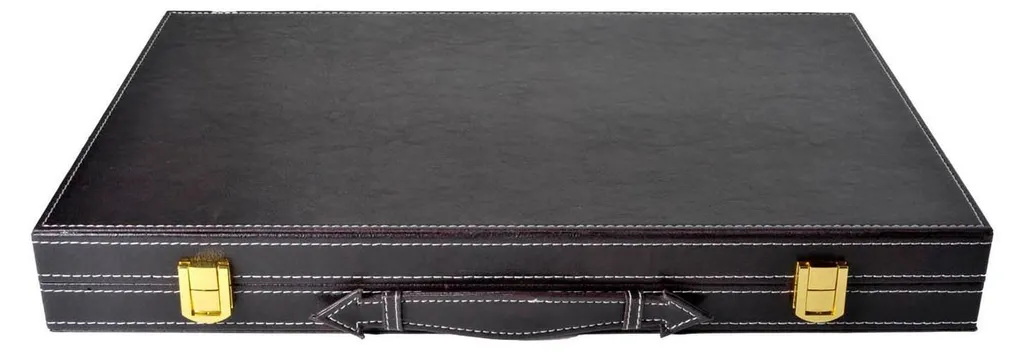 Jeu Backgammon 18 Robuste - Coffret de Rangement Complet Marron Ivoire - 5
