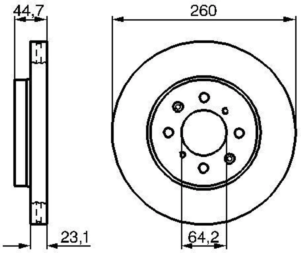 Paire de disques de frein Bosch 0986479226 haute résistance pour Civic
