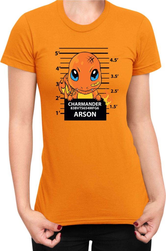 Damen T-Shirt Japan Manga Anime Comics Pokemon 023, Lady S / Orange