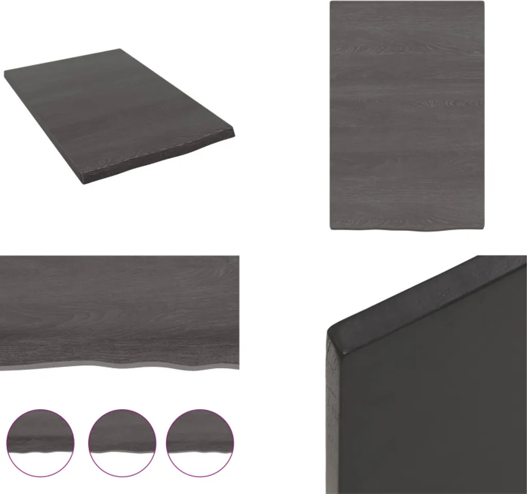 Ripiano a Parete Rovere 40x60 cm Marrone Scuro Legno Massiccio vidaXL
