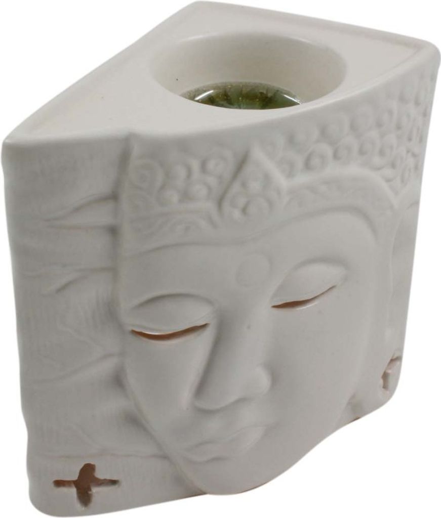Keramik Duftlampe - Buddha 1 Weiß, 12*10*7 cm, Duftlampen & Öllampen