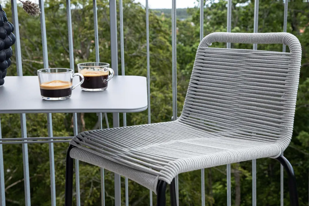 Tabouret de bar d'extérieur résistant Lindos Gris clair 53 cm - 5