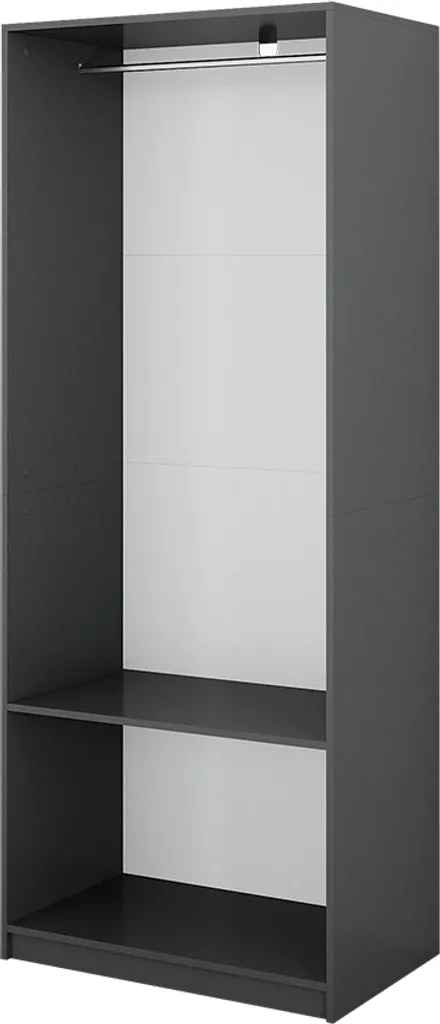 Penderie anthracite 80x200 Vicco Elmo, meuble de rangement 50201