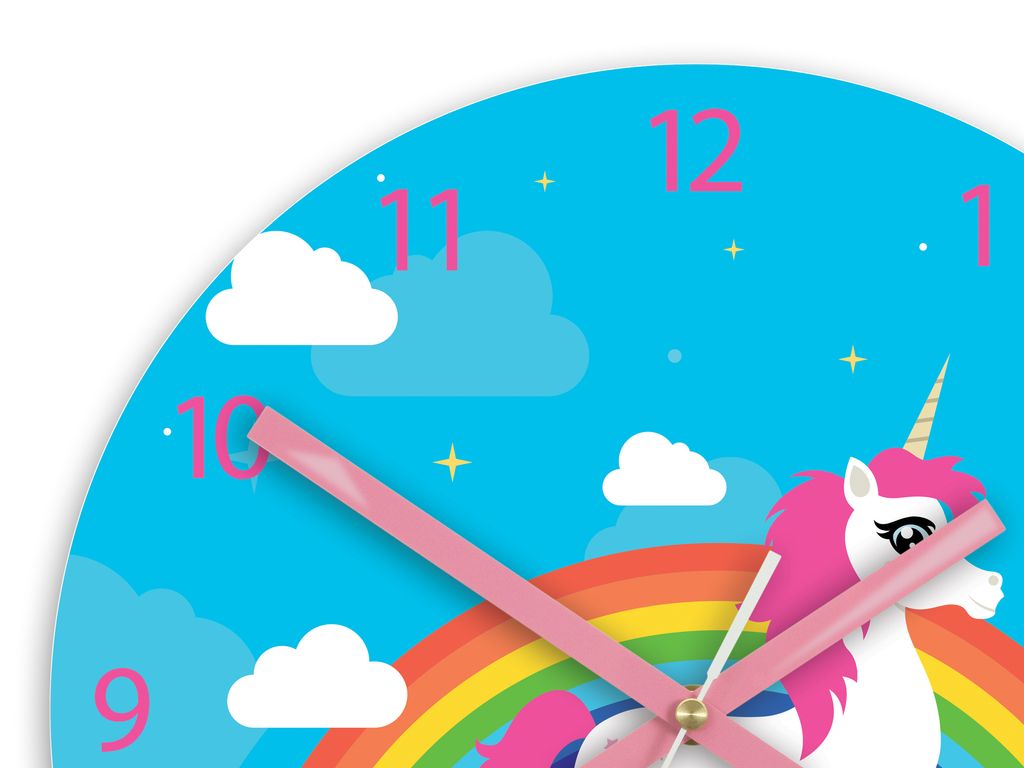 ModernClock, Wanduhr, Wanduhr für Kinder, Einhorn mit Produktbild 3
