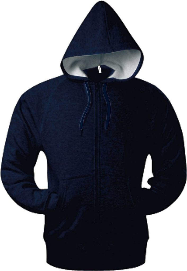 Kariban Herren Sweatjacke Kapuzenpullover Hoodie Sweatshirt Pullover, Größe:XS, Farbe:Navy Blau
