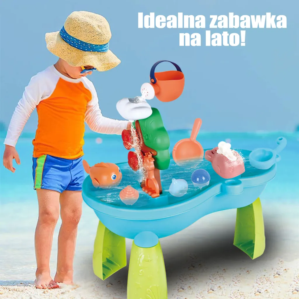Table d'activités enfant pour sable et eau avec cascade pour le jardin - 3
