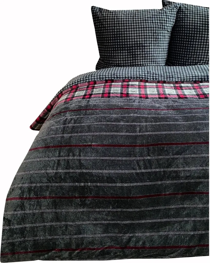 Biancheria Letto Felpa 200x220 Antracite Bordeaux | Calore Reversibile