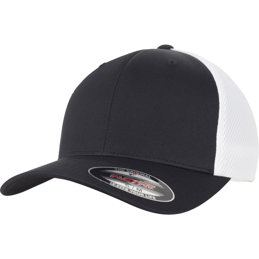 FLEXFIT 6533T | Flexfit Ultrafibre & Airmesh 2-Tone Cap, Atmungsaktiv - Farbe: Black/White - Größe: L/XL