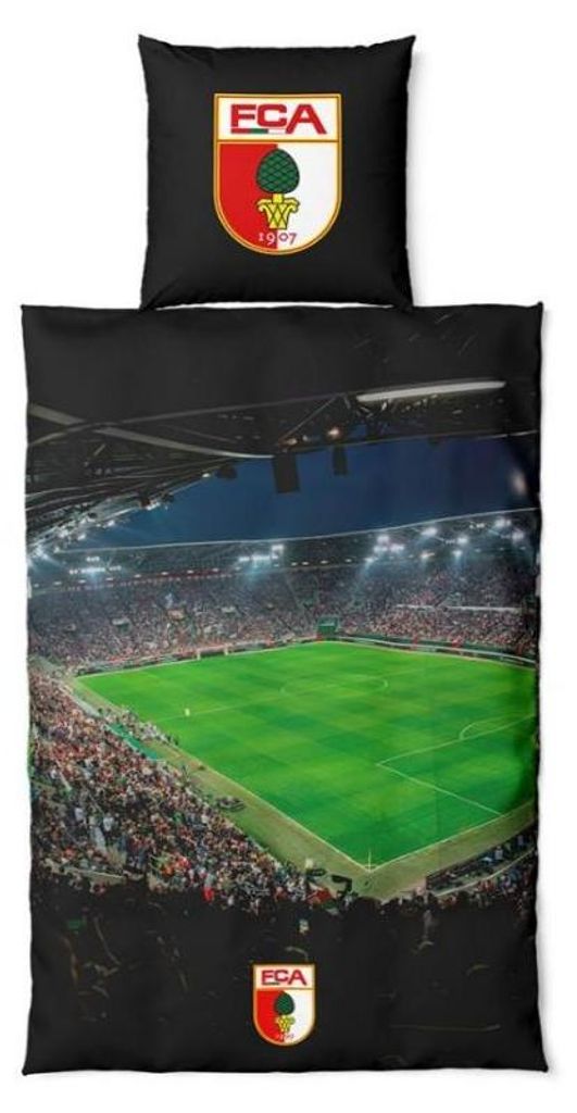 FC Augsburg Bettwäsche Arena 135x200cm + 80x80cm 100% Baumwolle Offizielles Merchandise