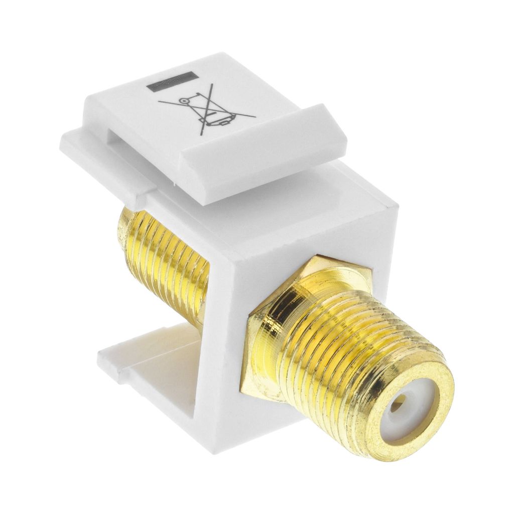 InLine Keystone Einbauadapter, für Sat-Kabel, 2x F-Buchsen, weiß