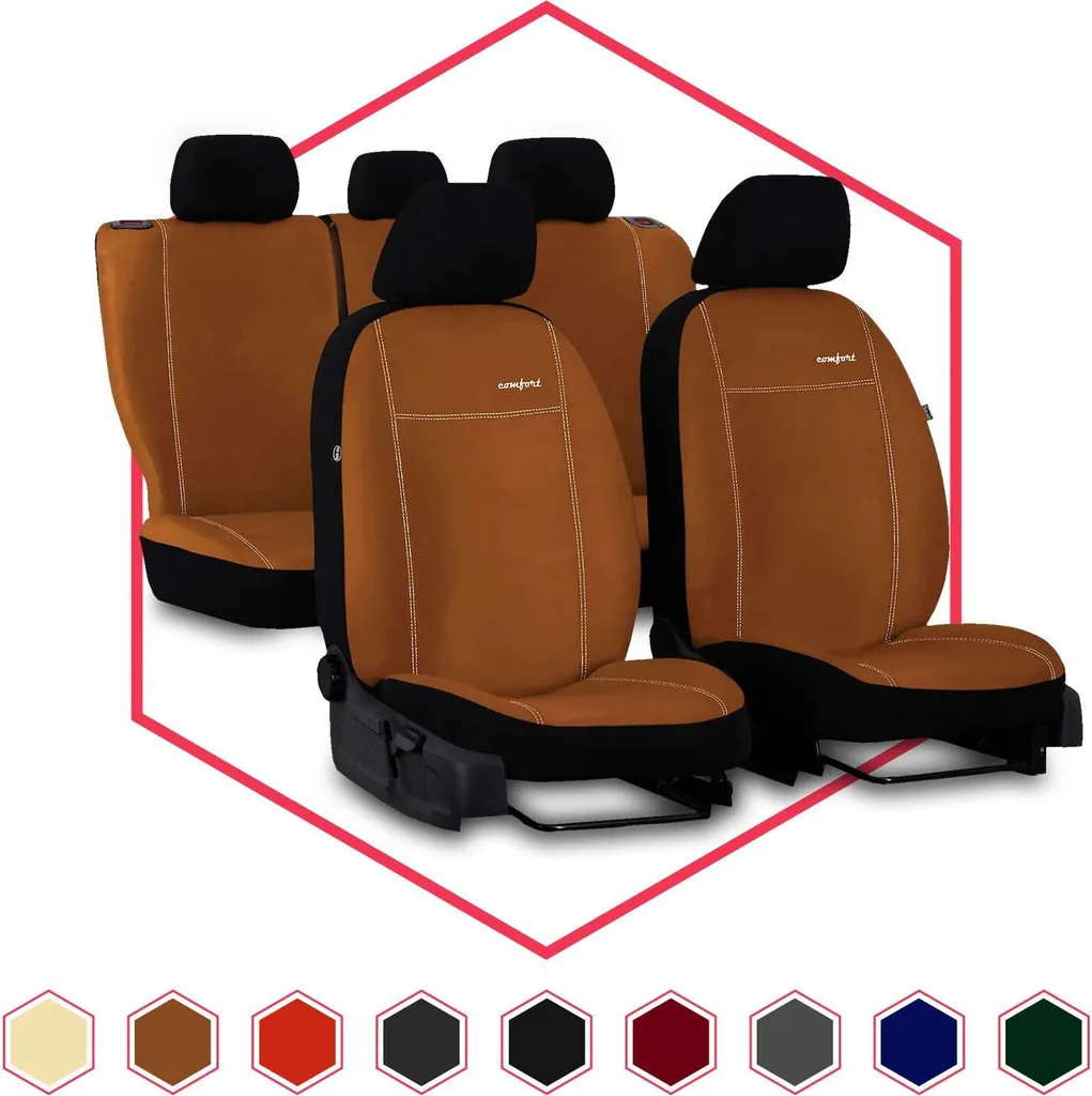 Coprisedili per auto Coprisedili universali per Rover 400 Brown Set di 3 coprisedili per auto