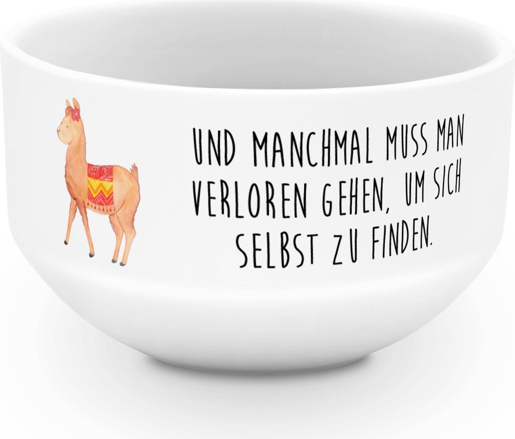 Mr. & Mrs. Panda schale Alpaka Stolz - Weiß - Geschenk, Lama, dessertschale, Müslischale, schälchen, Obstschale, Suppenschüssel