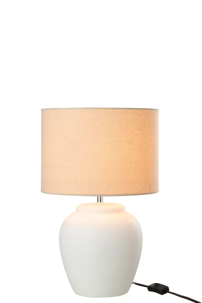 Lampe Meli J-Line céramique blanche : petit luminaire pour espace réduit