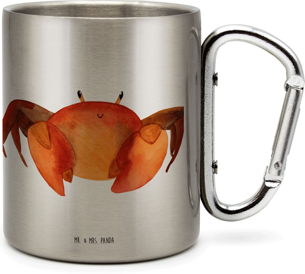 Mr. & Mrs. Panda Teetasse Sternzeichen Krebs - Transparent - Geschenk, Thermobecher, Geburtstag Juli, Meerestier, Krabbe, Isolierbecher Edelstahl, ...