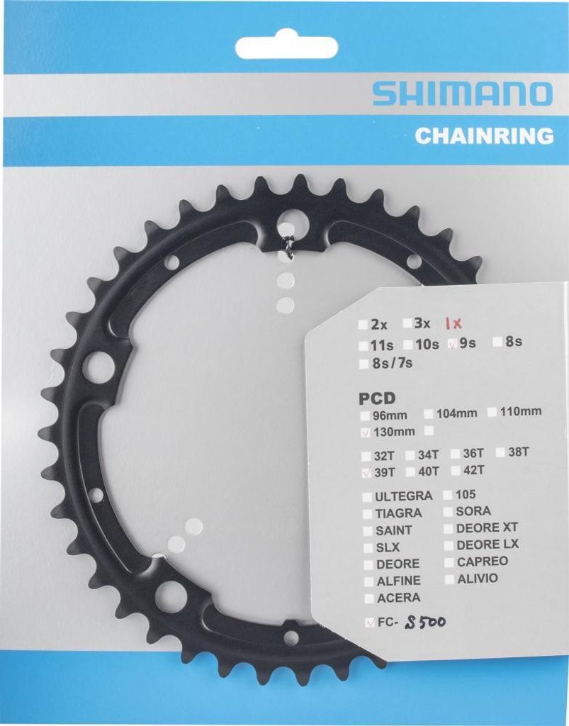 Shimano Kettenblätter ALFINE FC-S501 39 Zähne KSR Außen Innen