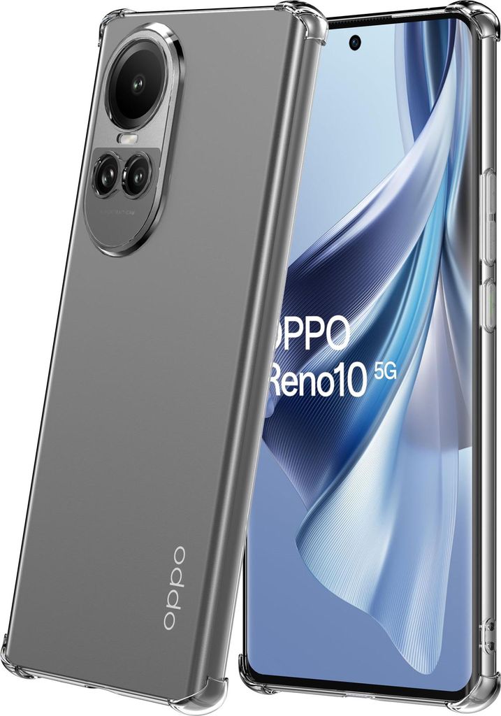 Geeignet für Oppo Reno 10 / 10 Pro Phone Case Transparent mit Bumper - Clear Case stoßfest TPU Silikon Back Cover Case Transparent - Smartphonica