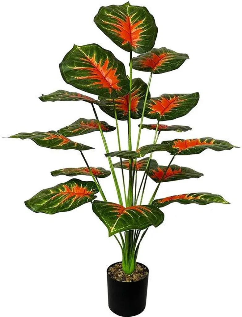 Palmier Areca synthétique rouge-vert 75 cm, feuillage dense ultra réaliste