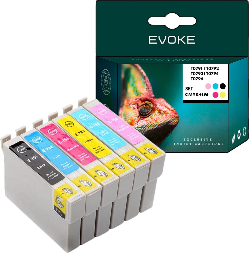 6x atramentová kazeta pre Epson T0791 + T0792 + T0793 + Obrázok produktu 