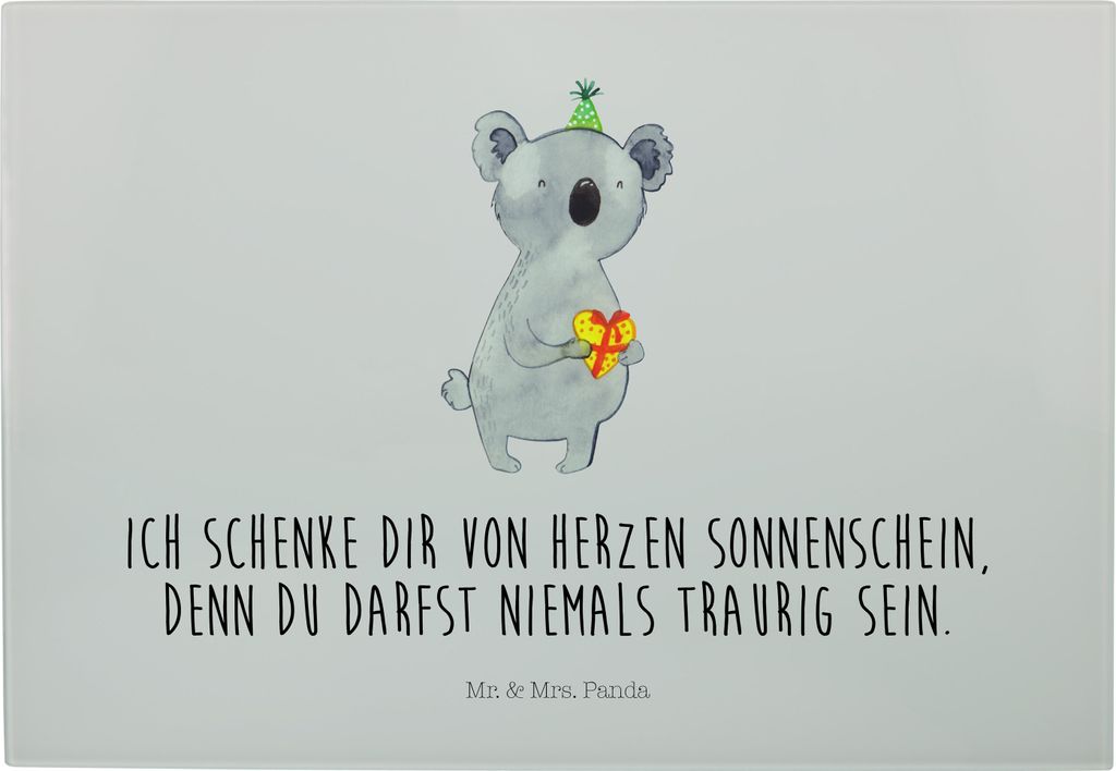 Mr. & Mrs. Panda Servierplatte Koala Geschenk - Grau Produktbild 