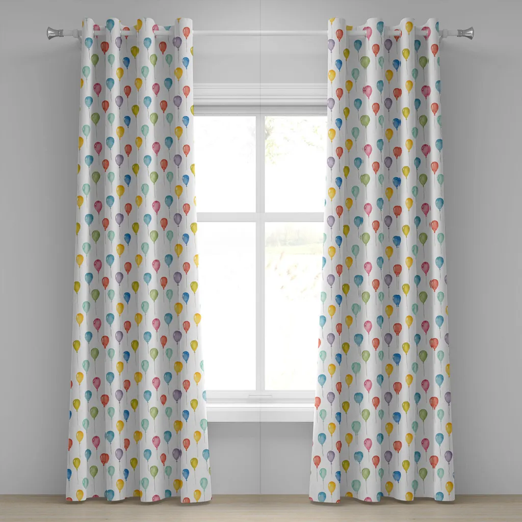 Rideau à œillets thème anniversaire multicolore XXL 280 x 245 cm