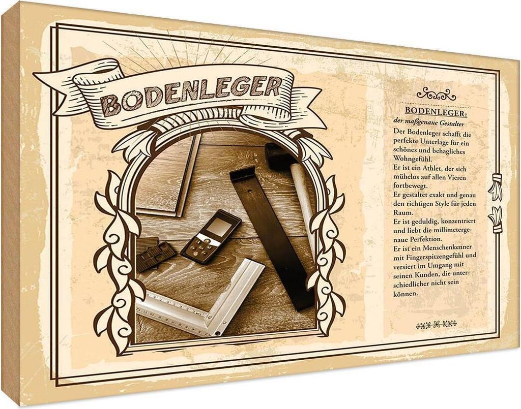 vianmo Holzschild 12x18 cm Bodenleger Beruf Arbeit