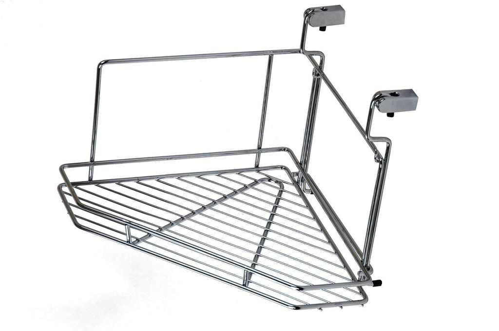 Wesco Relingsystem Eckregal Küchenreling Eckablage Chrom Gewürzbord Gewürzregal