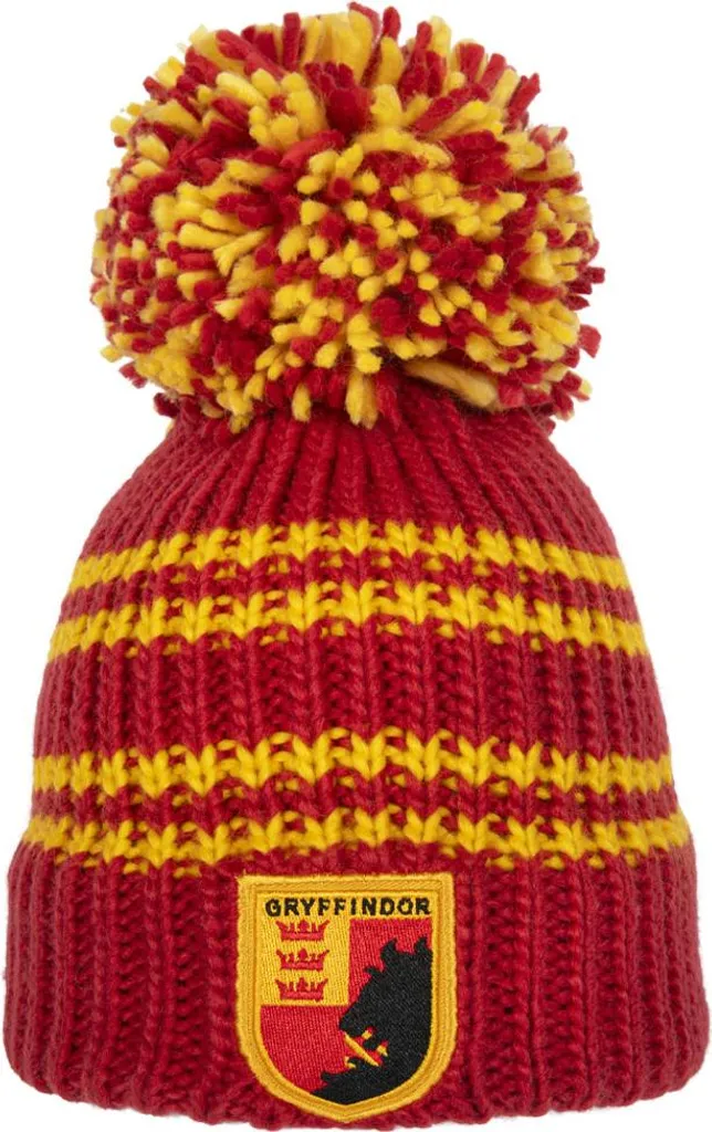 Bonnet Harry Potter chaud pour l'hiver - Modèle Unisexe Rouge et Jaune