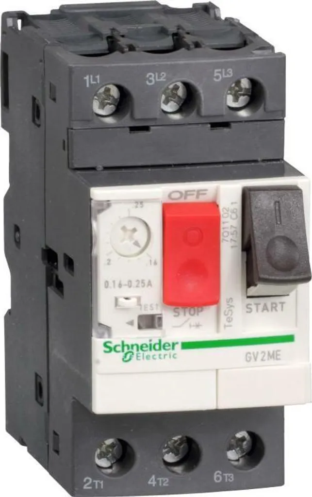 Disjoncteur moteur Schneider GV2ME08AP 1,1/1,5kW 2,5-4A Rail DIN