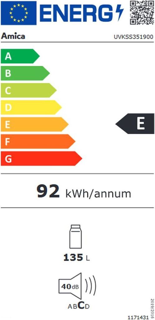 Amica - UVKSS 351 900 - Unterbau-Kühlschrank - Festtür Produktbild 3