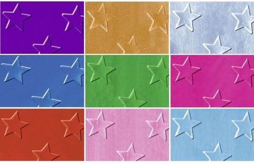 Alu-Sternchenkarton 300g/qm 50x70cm VE=10 Bogen 10 Farben sortiert