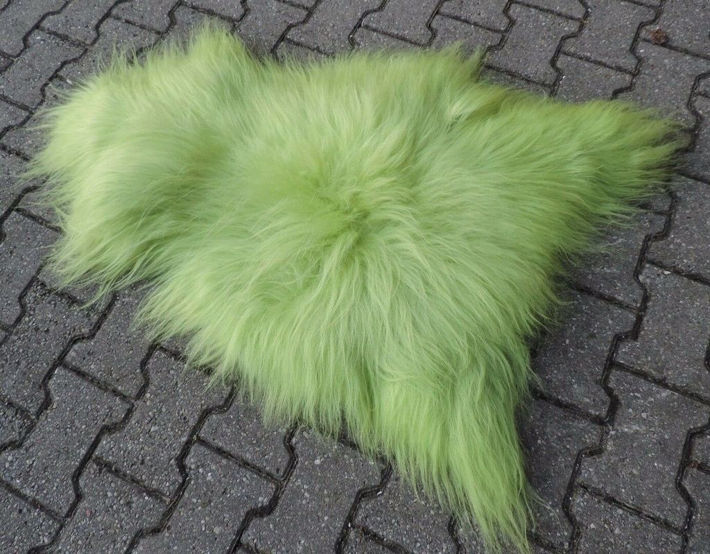 Echtes Premium Islandschaffell Schaffell Lammfell Fell Top Hell Grün 100-110Cm