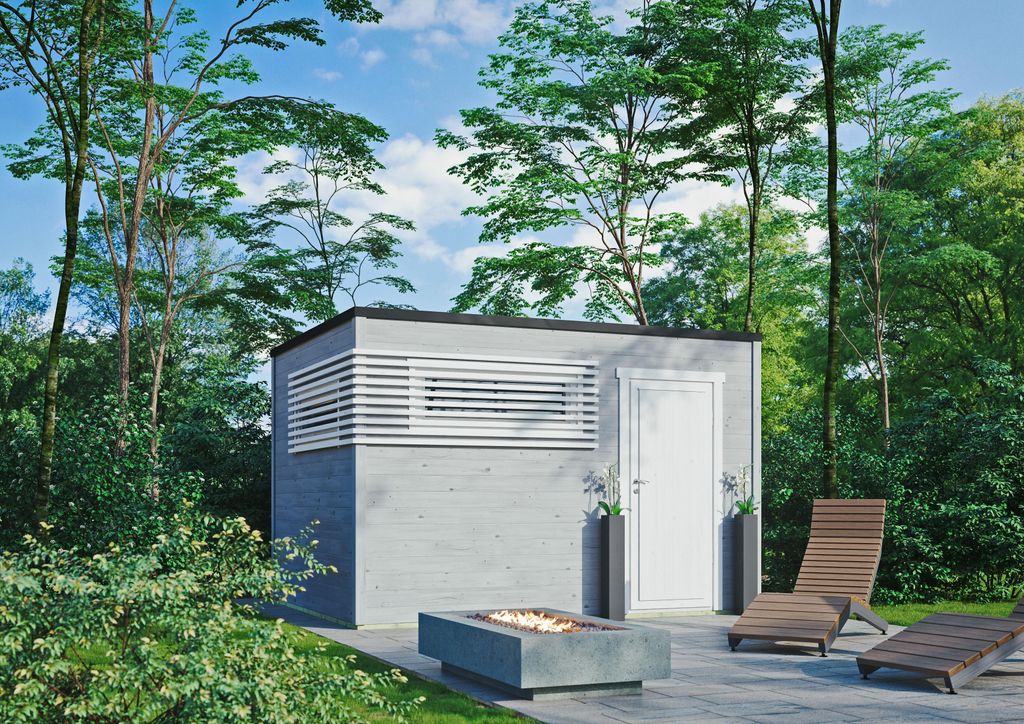 Fjordholz Gartenhaus Modell Q-BIC Modern 44 C