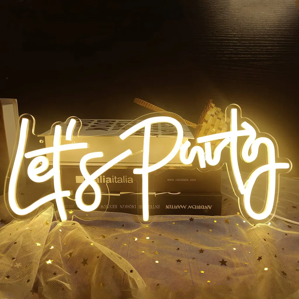 Lampada Neon Let's Party LED Design: Arredo Parete Bar e Camera Letto