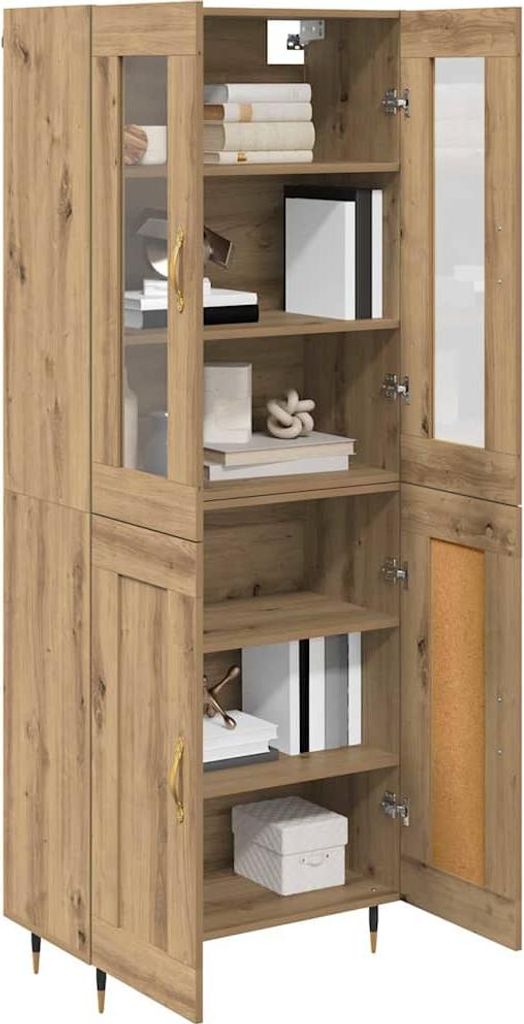 Stabli Highboard 2 pcs - Montage erforderlich - Artisan-Eiche 69,5 x 34 x 180cm Holzwerkstoff - DE793884 - Kommoden