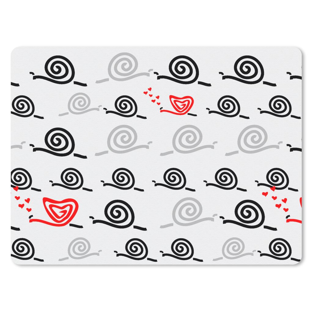 MuchoWow Mauspad Mousepad Schnecken - Valentinstag - Design 23x19 cm - Mousepads - Maus Mat - Pad - Mausunterlage - Schreibtischunterlage - Mauspad