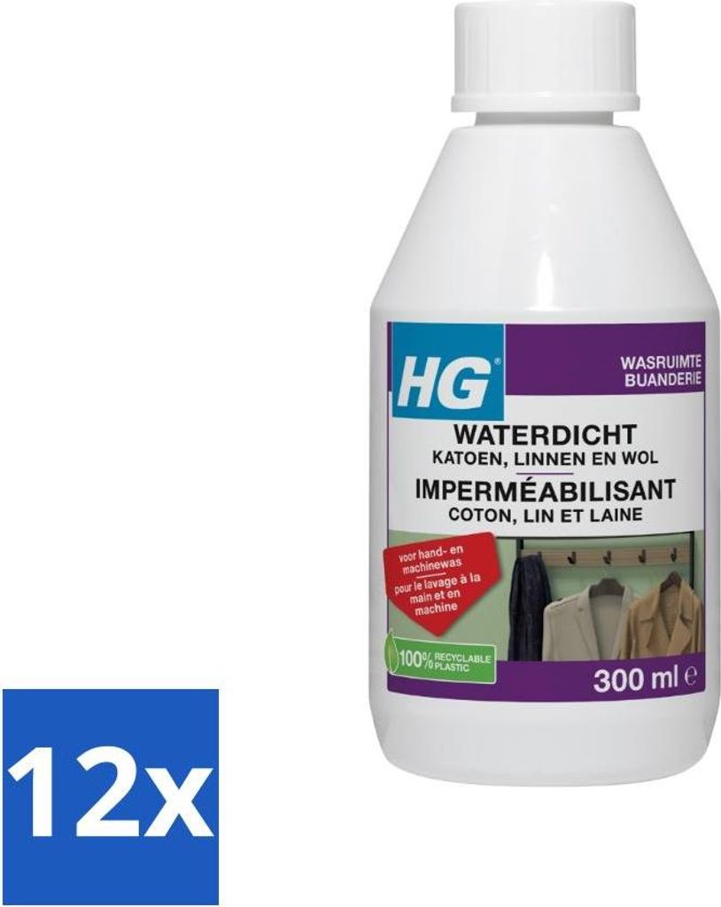HG Imprägniermittel Baumwolle für Leinen, Wolle & Mischtextilien 300 ml - Vorteilspack - 12 Stücke