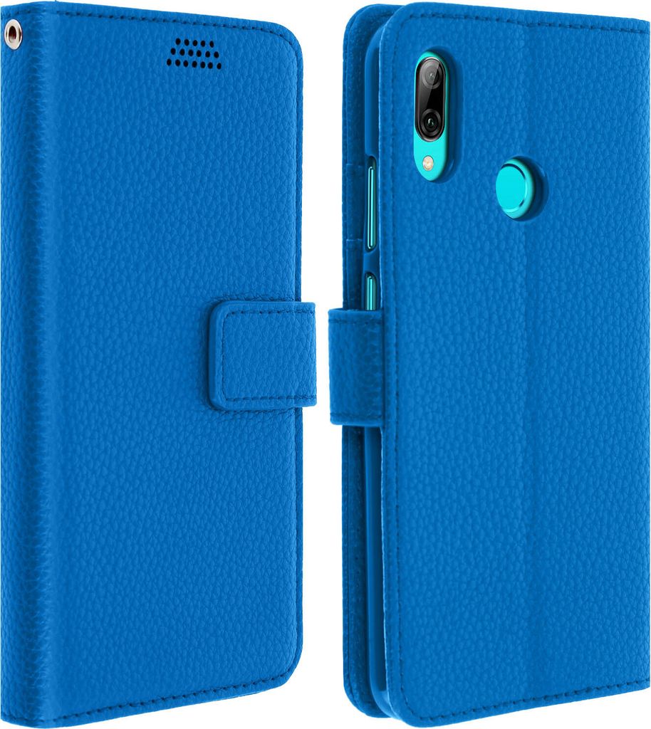 Huawei P Smart 2019 Flip-Cover mit Kartenfächern & Standfunktion – Blau