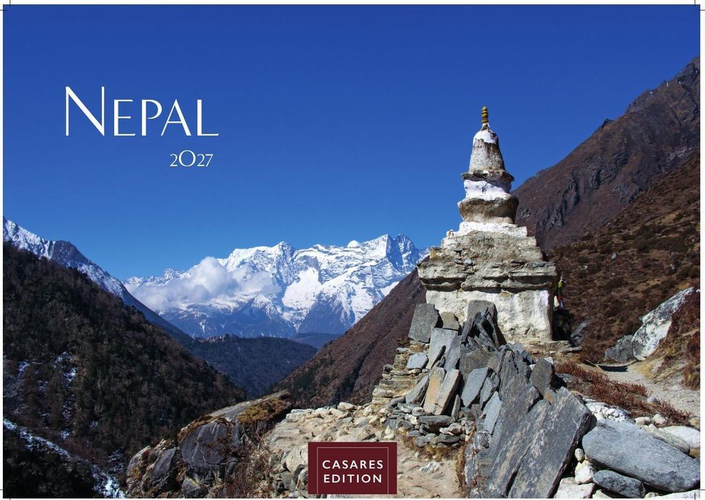 Nepal Kalender 2027 - Wandkalender | Fotokalender Asien 35x50cm Grosses Format - Atemberaubende Fotos der Himalaya-Gipfel, Tempel und heiligen Stä...