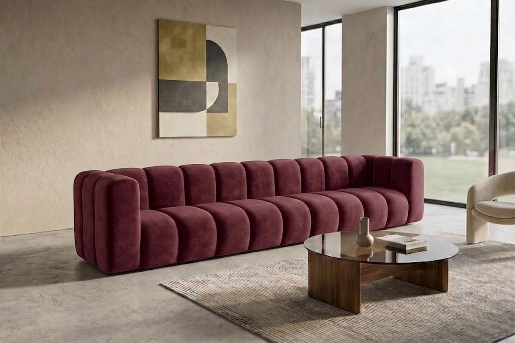 Kaiser Möbel Modulares 5-Sitzer-Sofa, Velvet-Stoff Riviera, Produktbild  KI-generiertes Bild