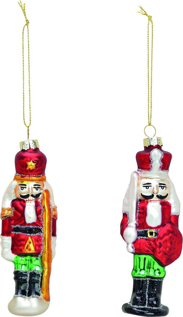 Nussknacker Set Glas Christbaumschmuck Baumschmuck Deko Anhänger Figuren Kugeln