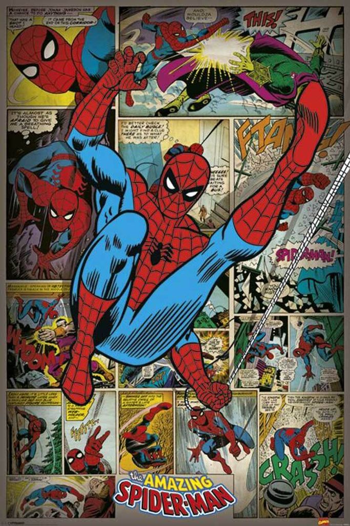 Marvel Comics Spiderman Retro - Poster Druck - Größe Produktbild 