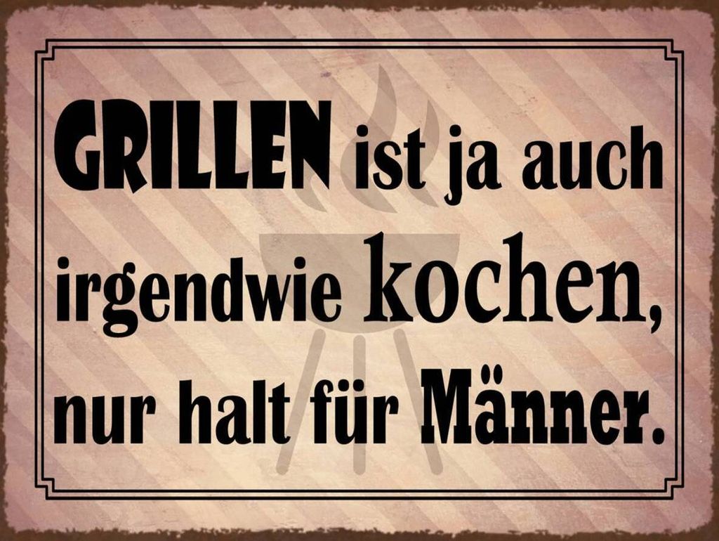 vianmo Holzschild 30x40 cm Grillen ist kochen für Männer Produktbild 