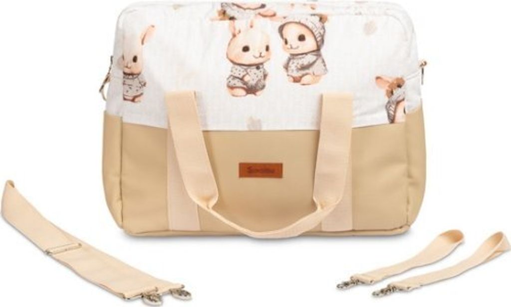 SENSILLO - Wickeltasche Kinderwagen Organizer - Kinderwagentasche mit Reißverschluss - Beige