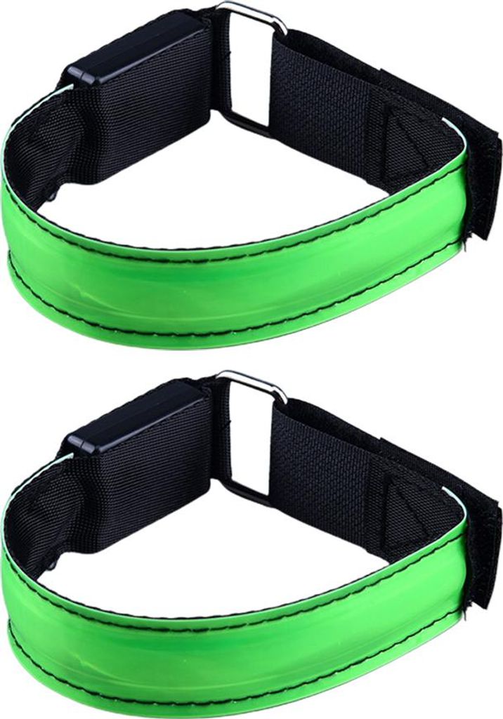 Wiederaufladbare, gut sichtbare LED-Armbänder mit Leuchtfunktion für Handgelenk, Arm und Knöchel zum Laufen und Spazierengehen bei Nacht,green