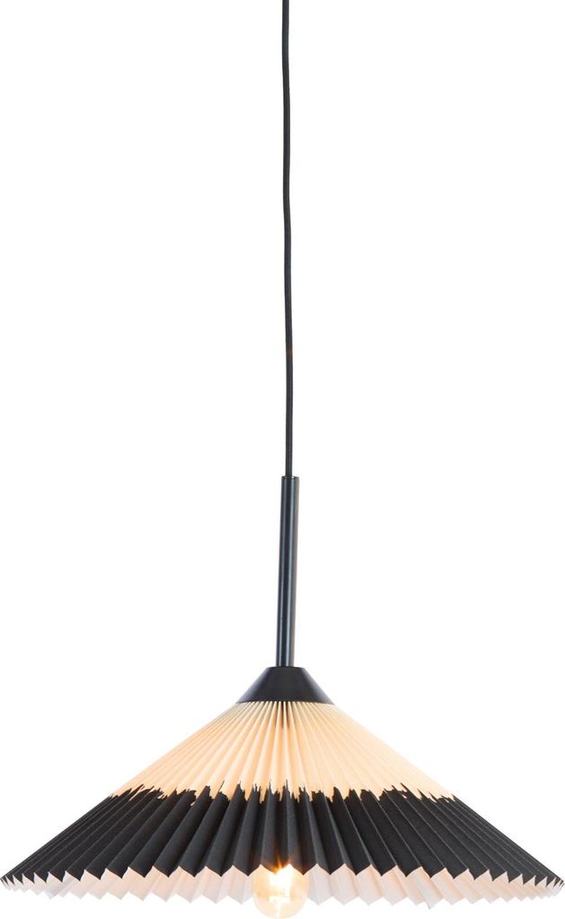 Light & Living - hängeleuchte - Pleated - natürlich schwarz - baumwolle - Ø 45cm - E27 - 2981883