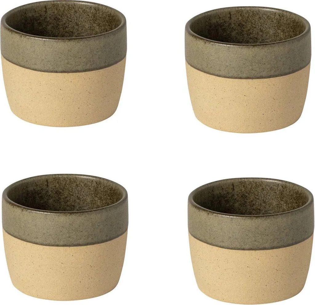 Tazza Costa Nova Verde Oliva Set 4 | Ceramica Portoghese 20cl