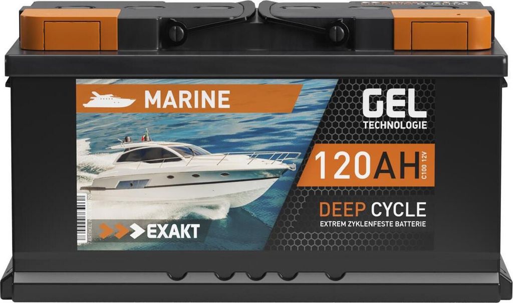 EXAKT GEL Batterie 12V 120Ah Bootsbatterie Marine Wohnmobil Produktbild 