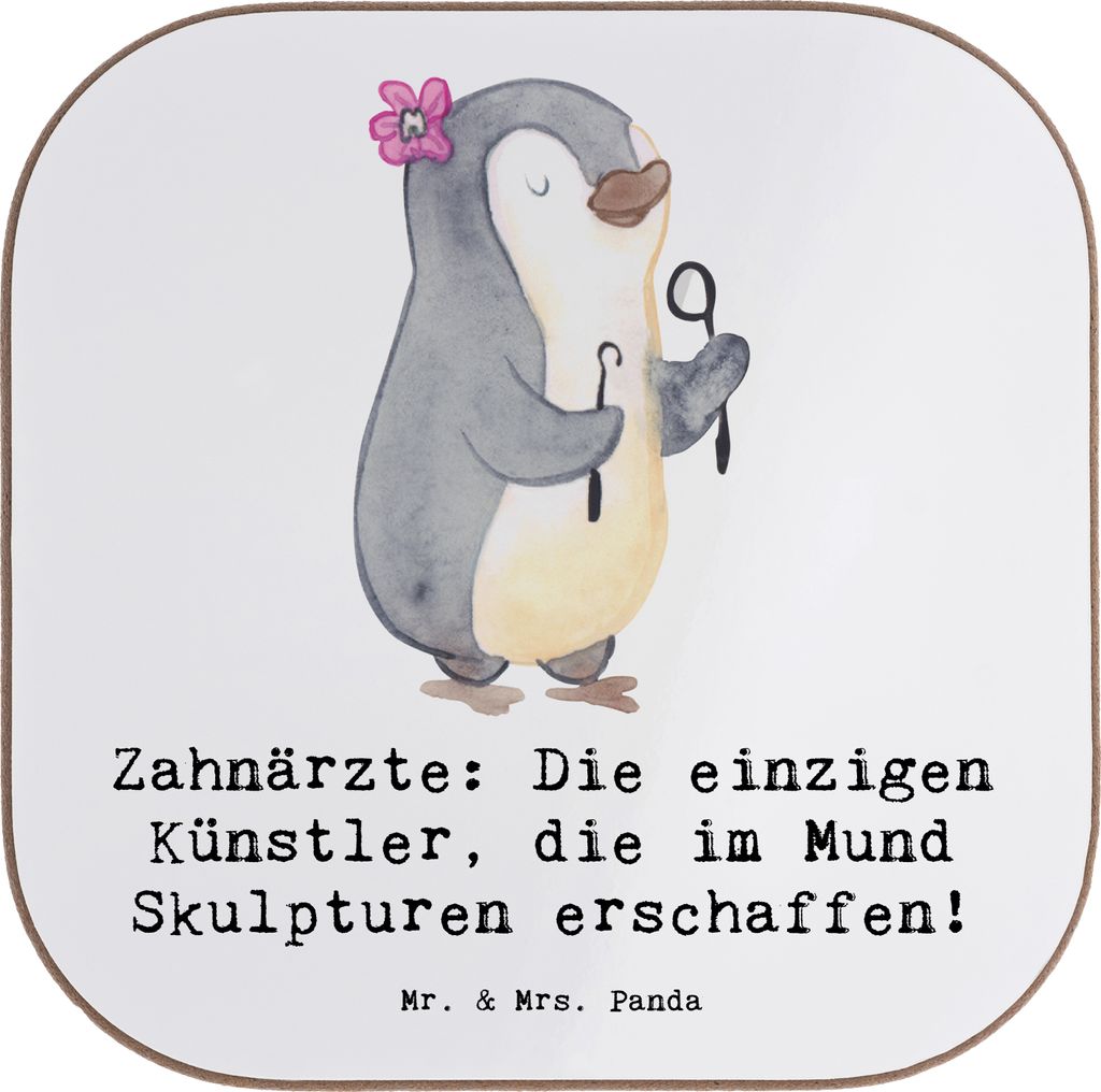Mr. & Mrs. Panda Tassen Untersetzer Zahnarzt Künstler - Weiß - Geschenk, Handwerk, Tischuntersetzer, Berufsprodukte, Geschenke für Zahnärzte, Z...